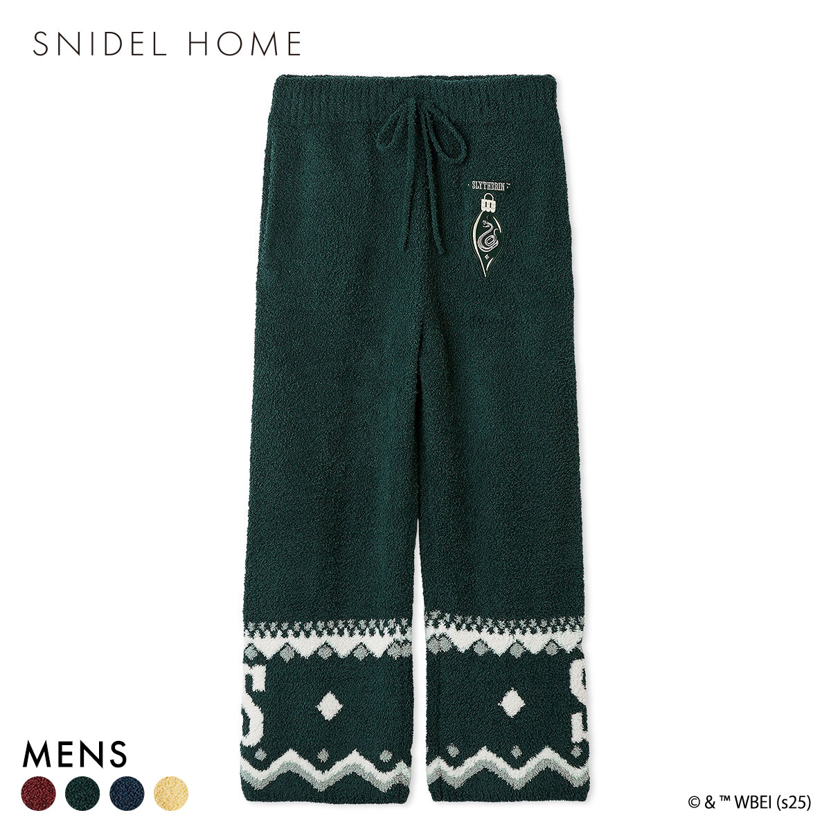 スナイデルホーム メンズ Mens Harry Potter ニットロングパンツ パジャマ ルームウェア ハリー・ポッター SNIDEL HOME(GR-グリーン-Free)