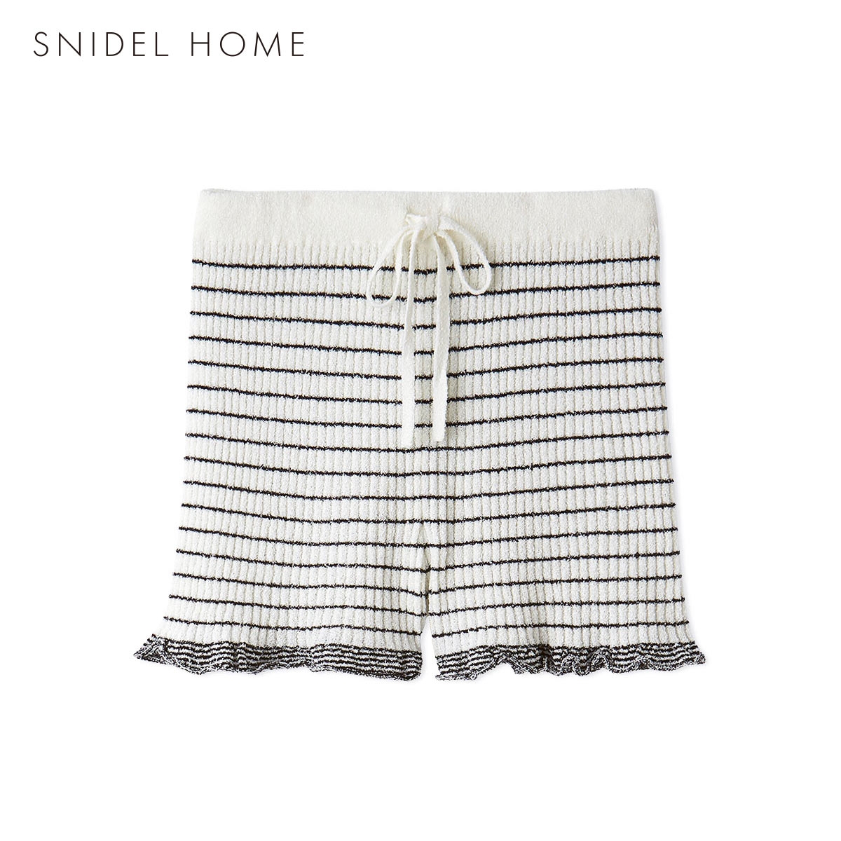 スナイデルホーム ボーダーリブショートパンツ パジャマ ルームウェア SNIDEL HOME(IV-アイボリー-Free)