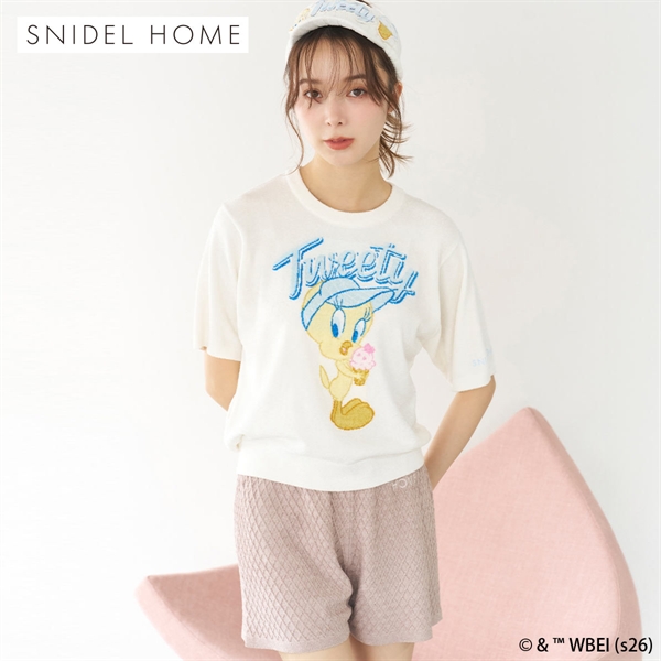 スナイデルホーム Tweety ワッフルコーンニットショートパンツ ルームウェア パジャマ SNIDEL HOME