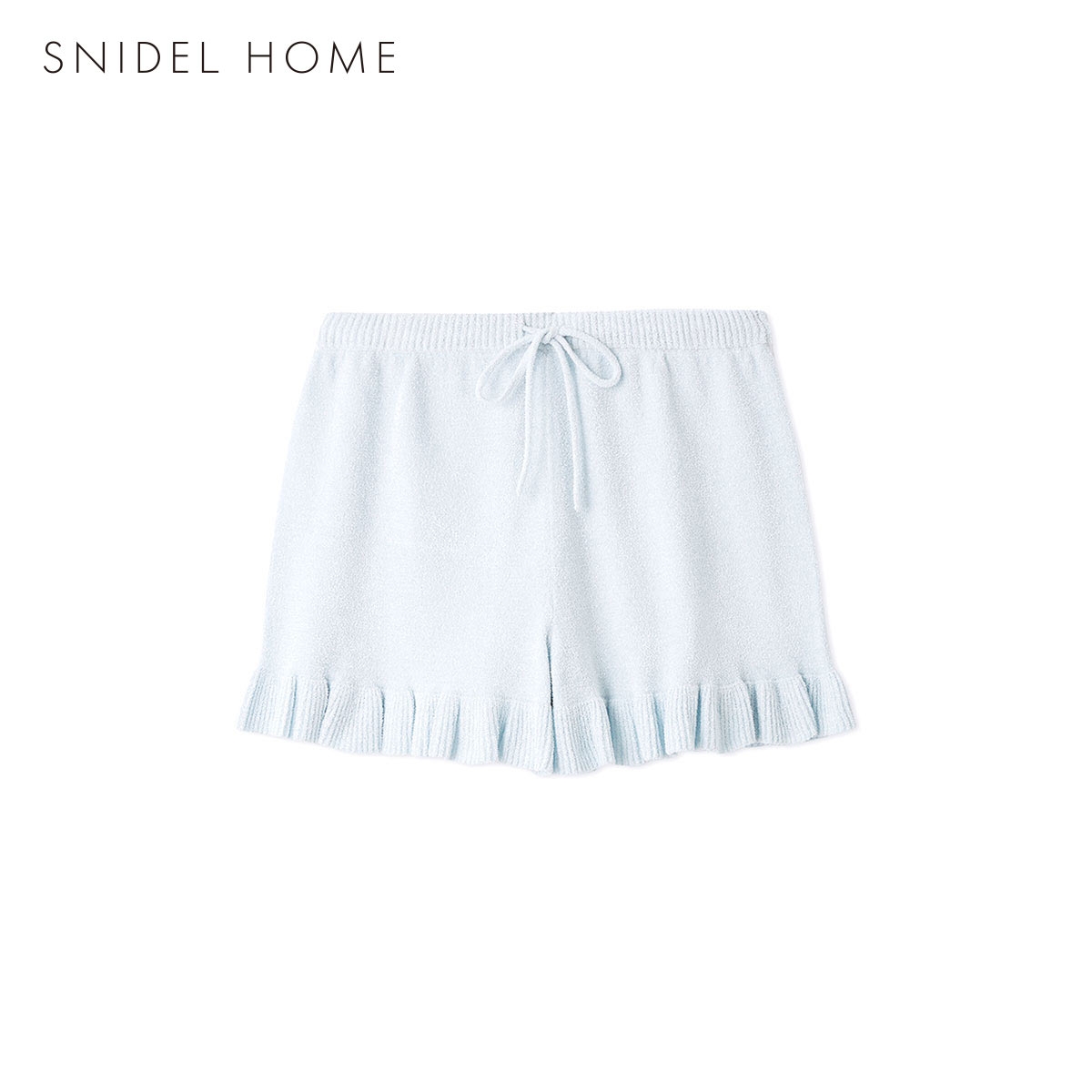 スナイデルホーム ニットフリルショートパンツ パジャマ ルームウェア SNIDEL HOME(LBU-薄ブルー-Free)