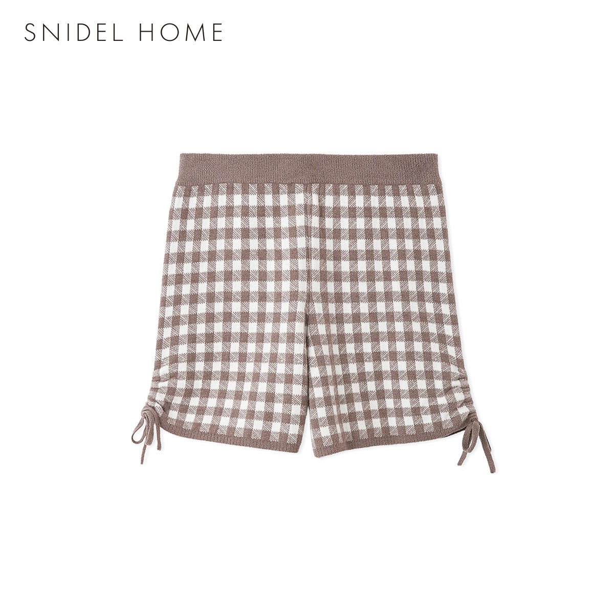 スナイデルホーム ギンガムニットショートパンツ ルームウェア パジャマ SNIDEL HOME(GG-グレージュ-Free)