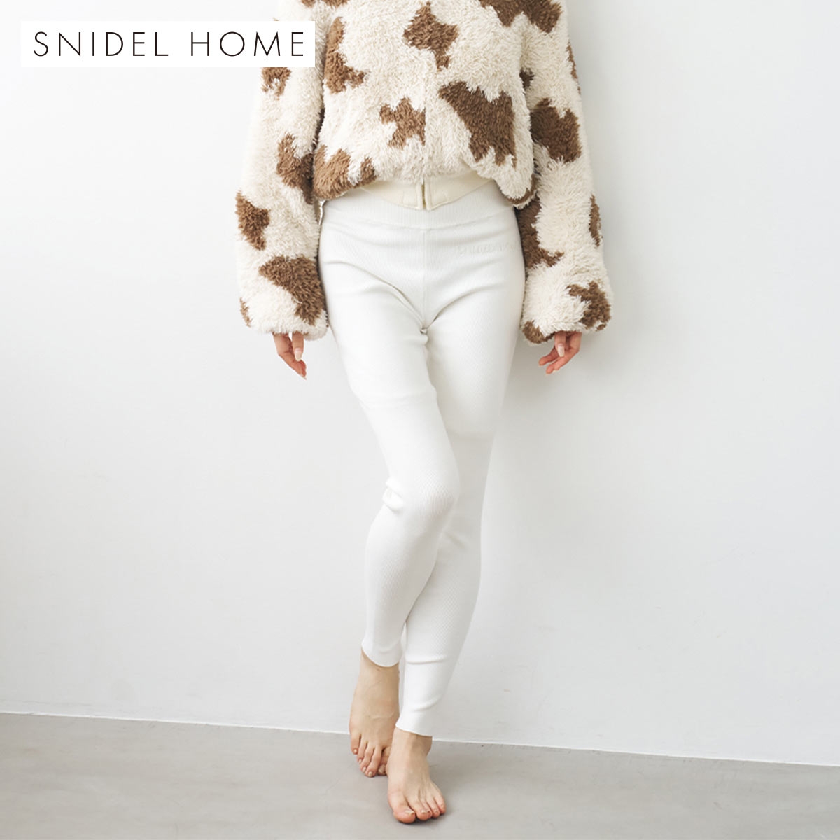 スナイデルホーム リブレギンス パジャマ ルームウェア SNIDEL HOME(IV-アイボリー-Free)