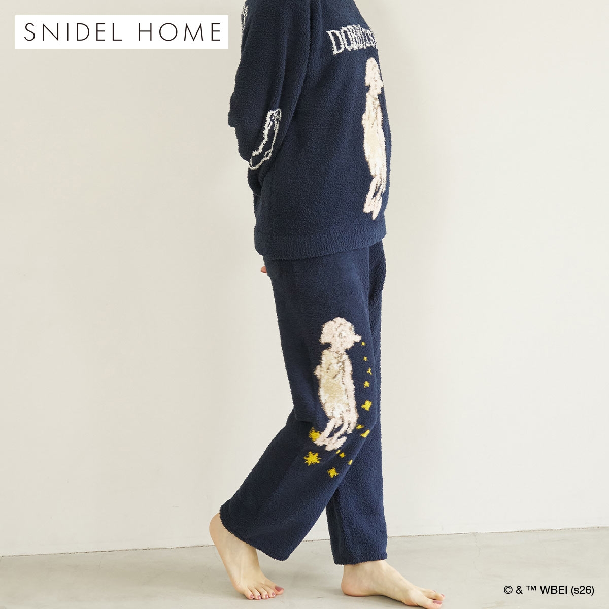 スナイデルホーム ハリー・ポッター Milcrea モチーフニットロングパンツ パジャマ ルームウェア SNIDEL HOME Harry Potter(NV-ネイビー-Free)