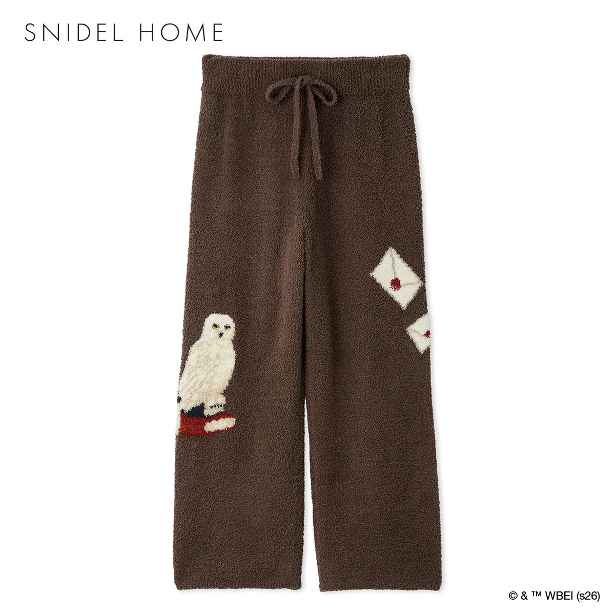 スナイデルホーム メンズ ハリー・ポッター Milcrea モチーフニットロングパンツ パジャマ ルームウェア SNIDEL HOME Harry Potter(BR-ブラウン-Free)