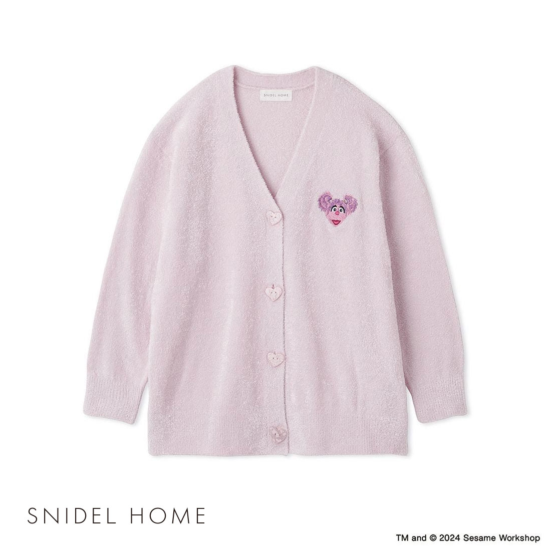 スナイデルホーム SNIDEL HOME 【SESAME STREET】【UNISEX】ワンポイントカーディガン パジャマ ルームウェア(LPI-薄ピンク-S)