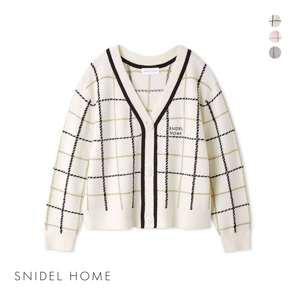 スナイデルホーム チェックカーディガン パジャマ ルームウェア SNIDEL HOME(WH-ホワイト-Free)