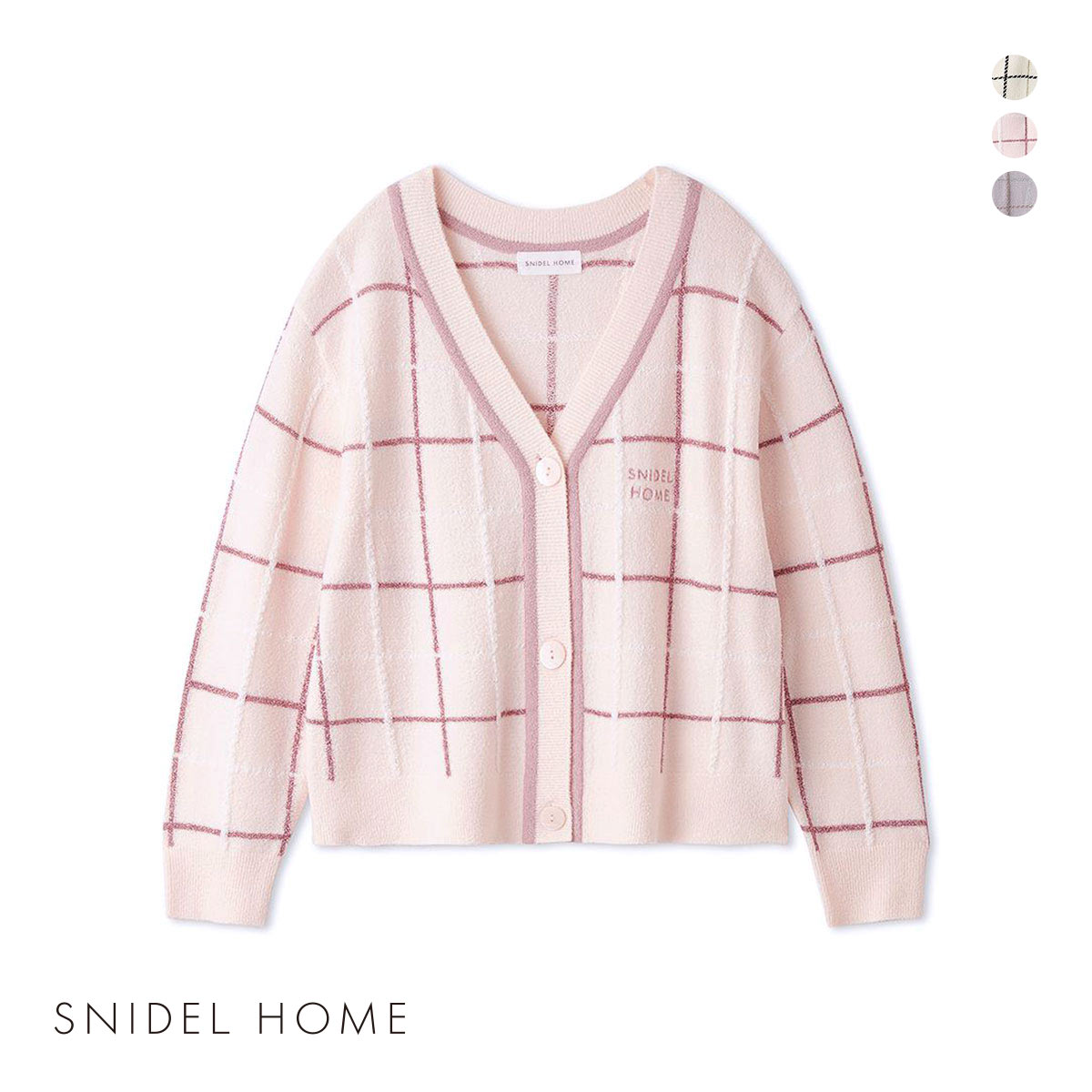 スナイデルホーム チェックカーディガン パジャマ ルームウェア SNIDEL HOME(PI-ピンク-Free)