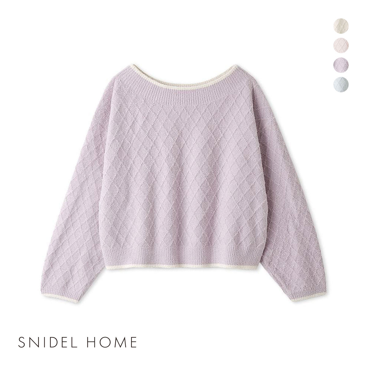 スナイデルホーム 柄編みプルオーバー パジャマ ルームウェア SNIDEL HOME(LV-ラベンダー-Free)