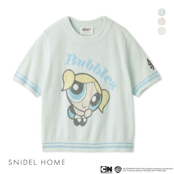 スナイデルホーム パワーパフ ガールズ ニットプルオーバー 半袖 パジャマ ルームウェア The Powerpuff Girls SNIDEL HOME