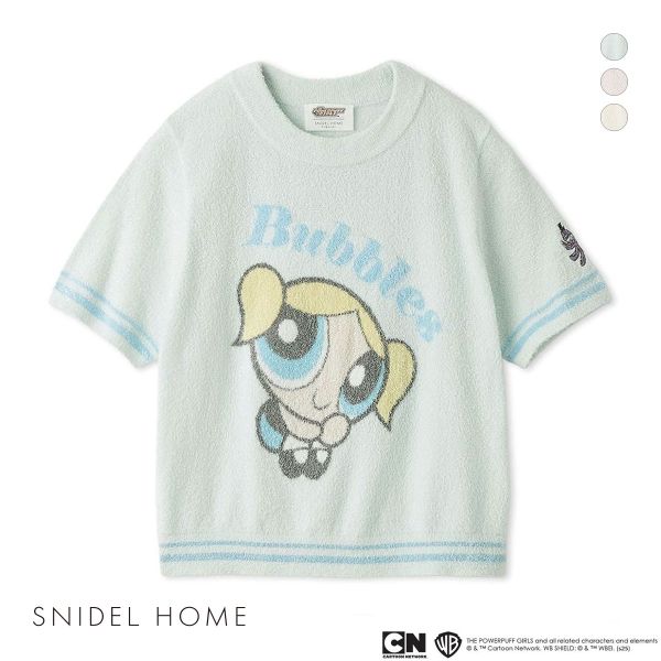 スナイデルホーム パワーパフ ガールズ ニットプルオーバー 半袖 パジャマ ルームウェア The Powerpuff Girls SNIDEL HOME