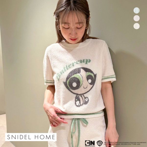 スナイデルホーム パワーパフ ガールズ ニットプルオーバー 半袖 パジャマ ルームウェア The Powerpuff Girls SNIDEL HOME