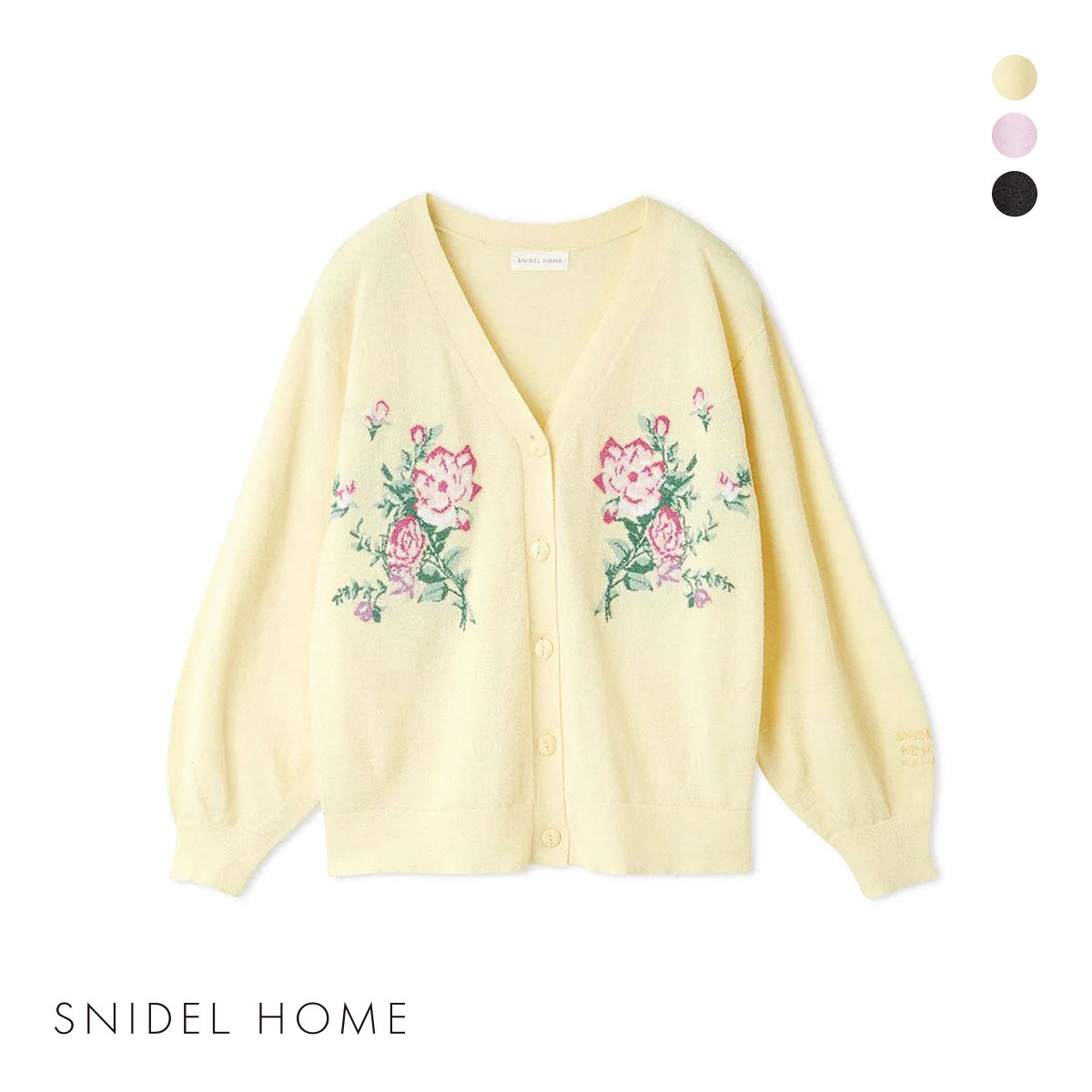 スナイデルホーム フラワーモチーフカーディガン パジャマ ルームウェア SNIDEL HOME(YE-イエロー-Free)