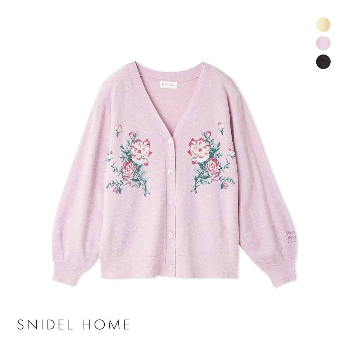 スナイデルホーム フラワーモチーフカーディガン パジャマ ルームウェア SNIDEL HOME(LV-ラベンダー-Free)