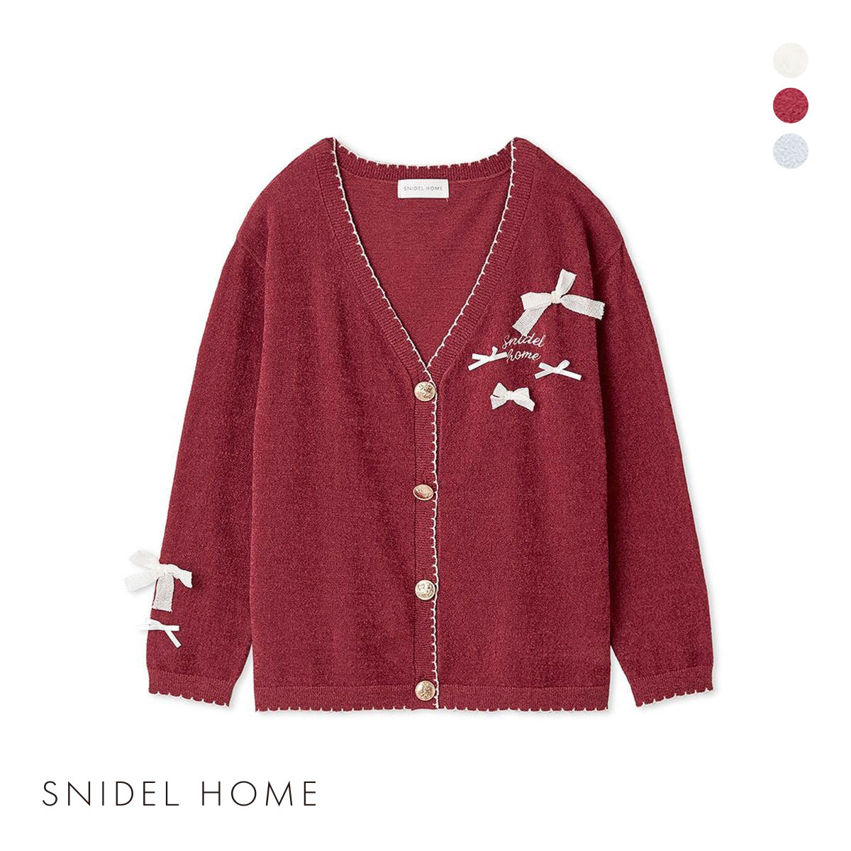 スナイデルホーム リボンカーディガン ルームウェア パジャマ SNIDEL HOME(RE-レッド-Free)
