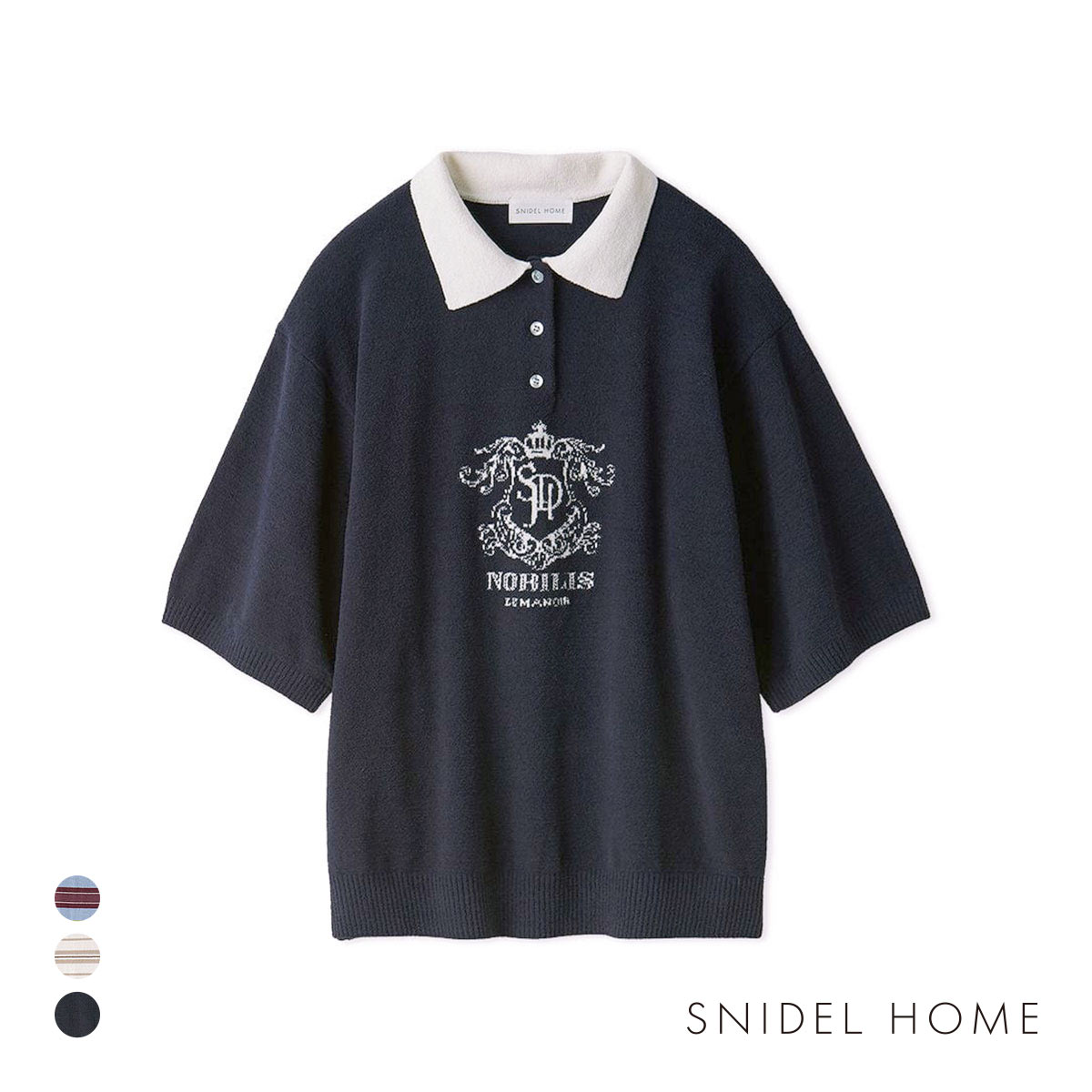 スナイデルホーム エンブレムニットポロシャツ SNIDEL HOME(NV-ネイビー-Free)