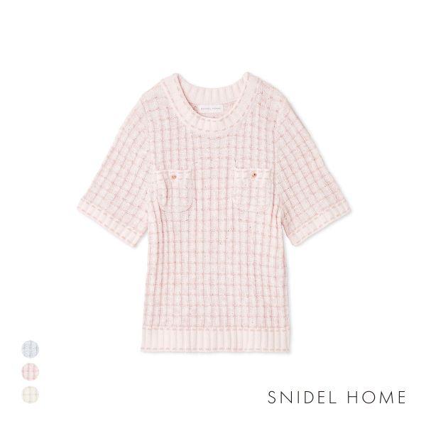 スナイデルホーム ラメニットツイードプルオーバー SNIDEL HOME