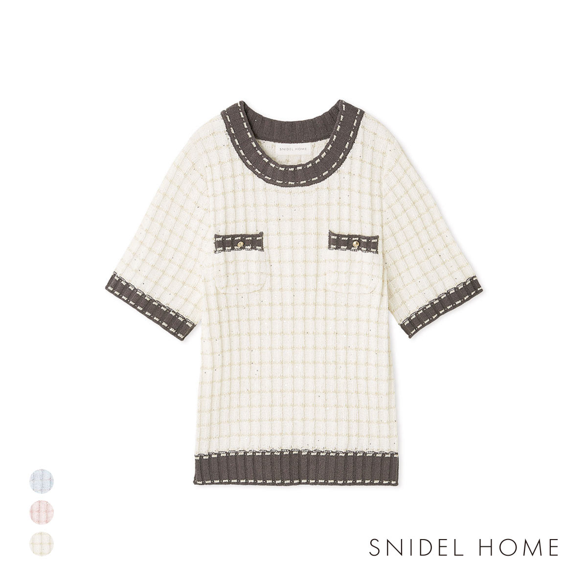 スナイデルホーム ラメニットツイードプルオーバー SNIDEL HOME(OW-オフホワイト-Free)