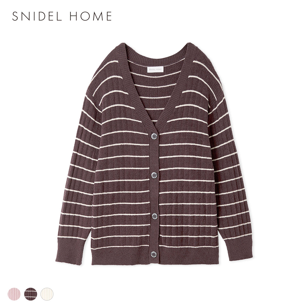 スナイデルホーム CreamyTouch ニットカーディガン ルームウェア パジャマ SNIDEL HOME(BOR-ボーダー-Free)
