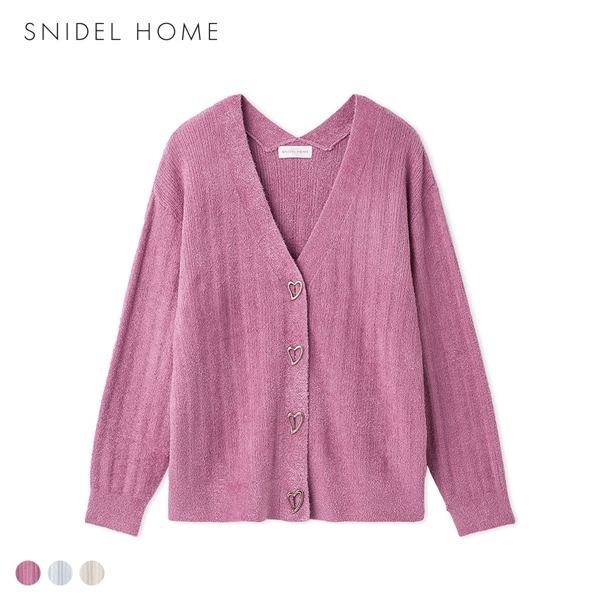 スナイデルホーム WarmMisty 吸湿発熱 ハートボタンカーディガン ルームウェア パジャマ SNIDEL HOME