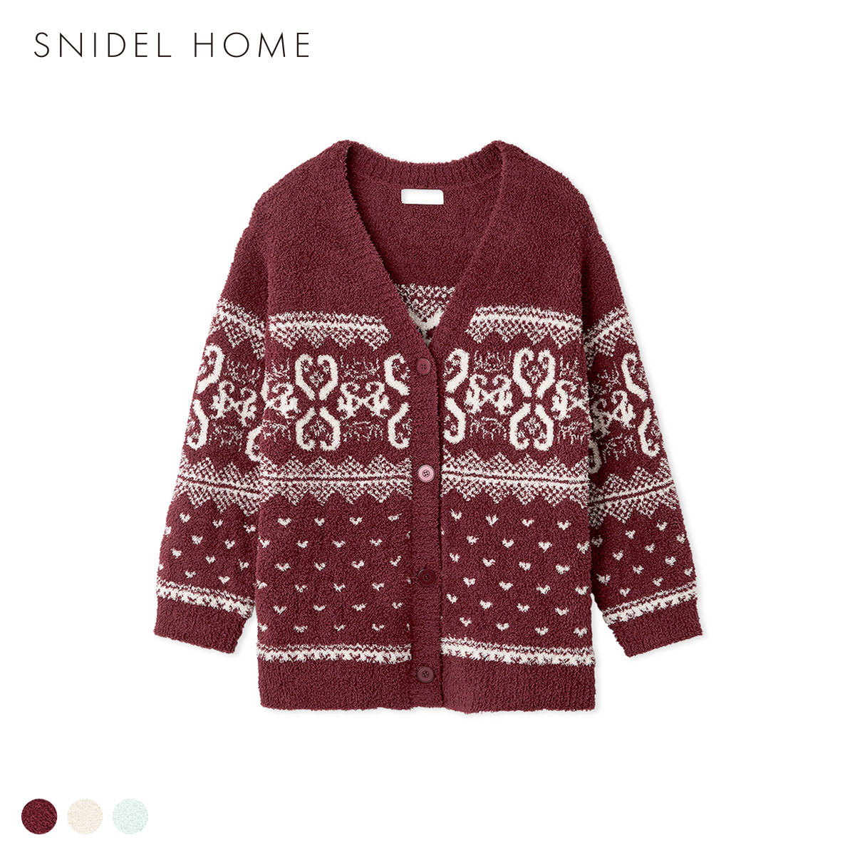 スナイデルホーム ノルディックカーディガン パジャマ ルームウェア SNIDEL HOME(RE-レッド-Free)