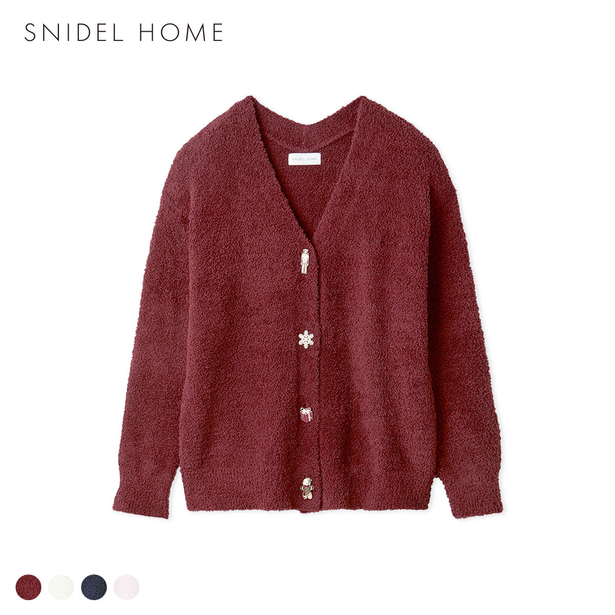 スナイデルホーム Steam Whip デザインボタンカーディガン パジャマ ルームウェア SNIDEL HOME(RE-レッド-Free)
