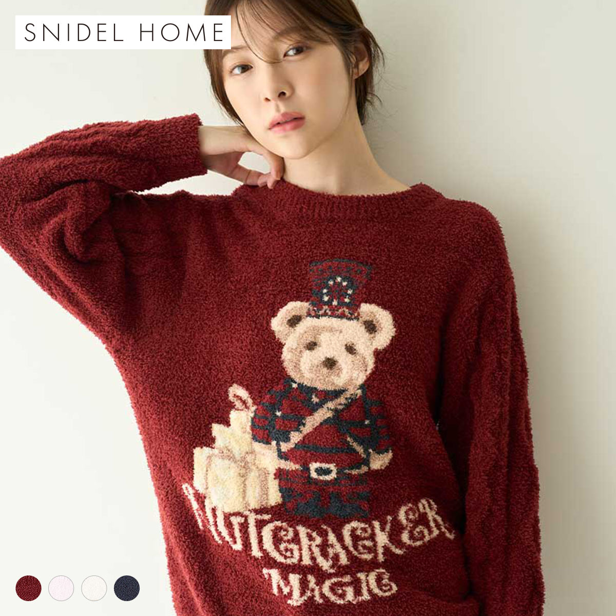 スナイデルホーム Steam Whip ホリデーベアジャガードプルオーバー パジャマ ルームウェア SNIDEL HOME HOLIDAY