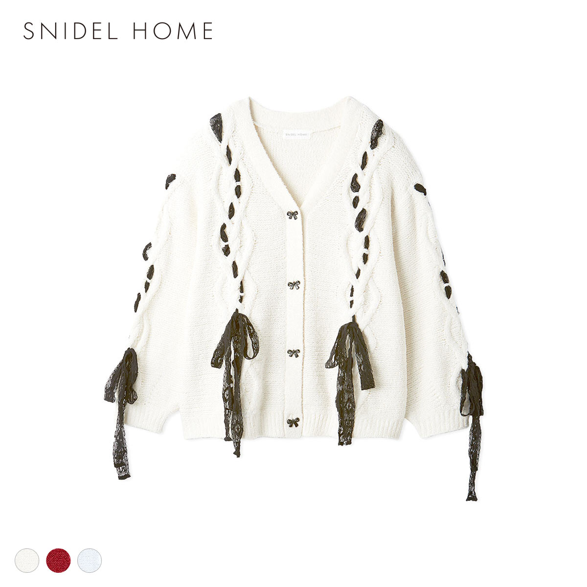 スナイデルホーム リボンカーディガン SNIDEL HOME(WH-ホワイト-Free)
