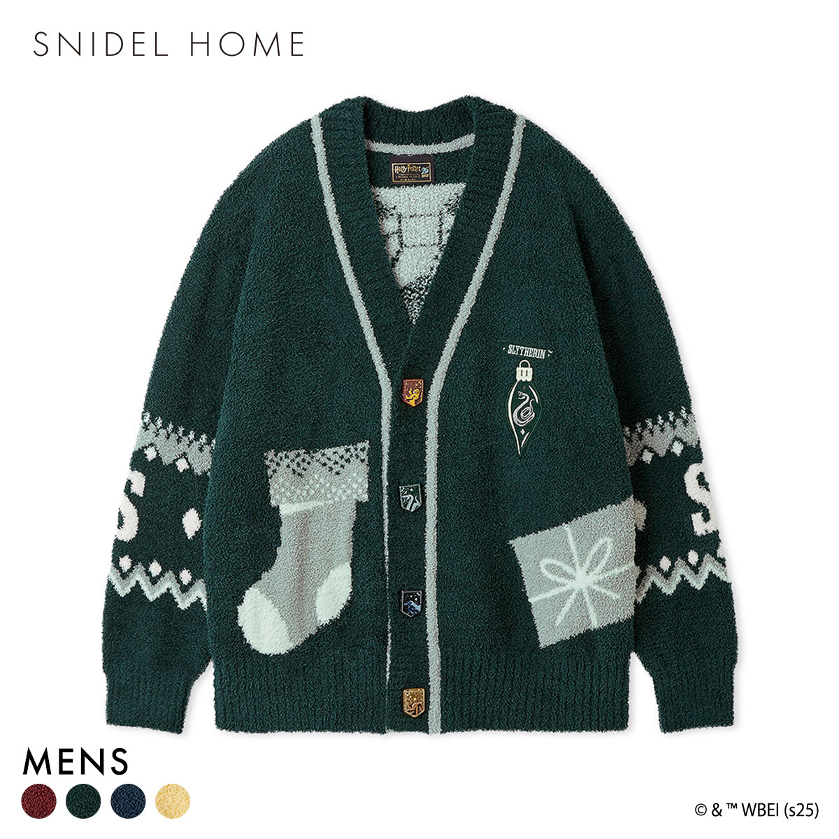 スナイデルホーム メンズ Mens Harry Potter ニットカーディガン パジャマ ルームウェア ハリー・ポッター SNIDEL HOME(GR-グリーン-Free)