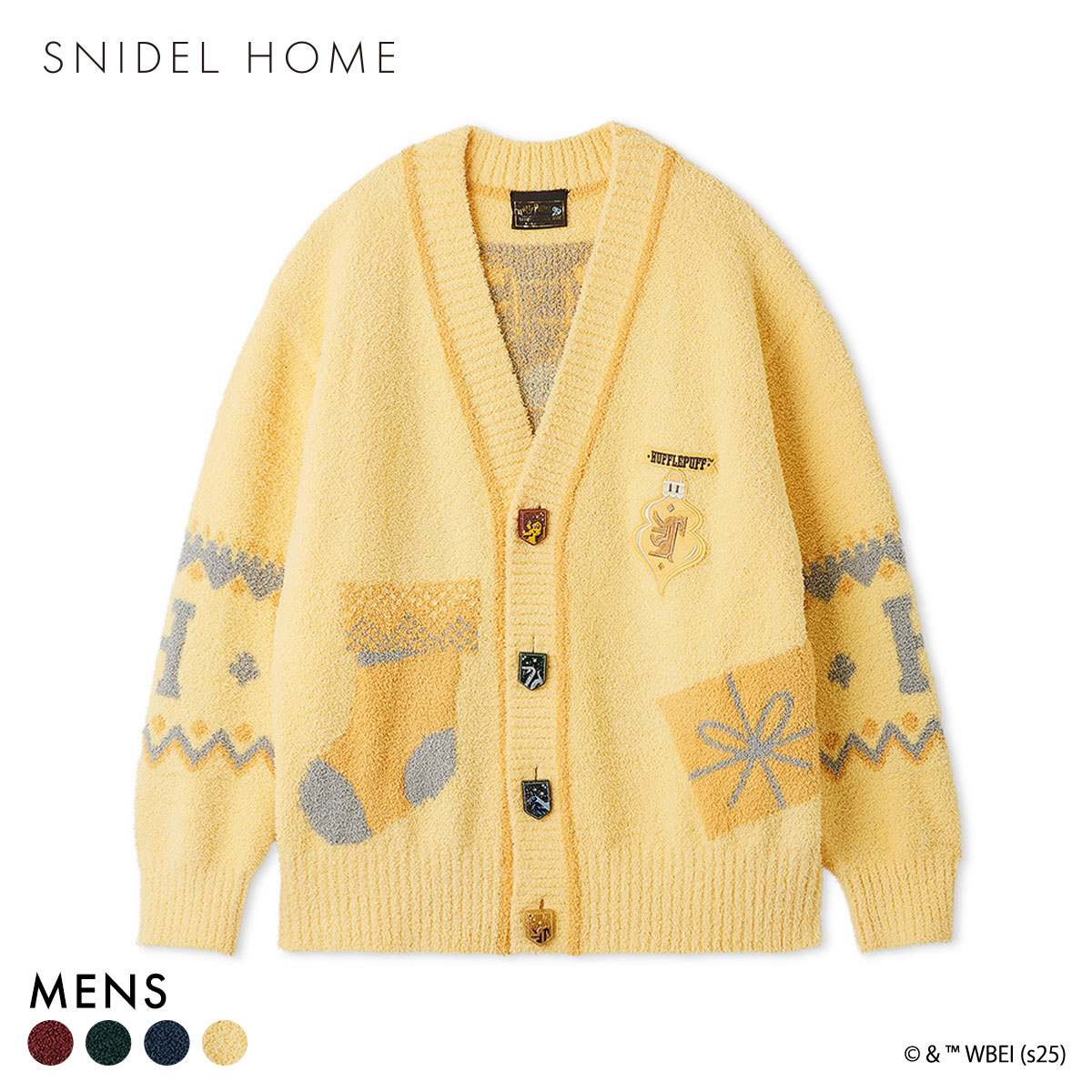 スナイデルホーム メンズ Mens Harry Potter ニットカーディガン パジャマ ルームウェア ハリー・ポッター SNIDEL HOME(YE-イエロー-Free)
