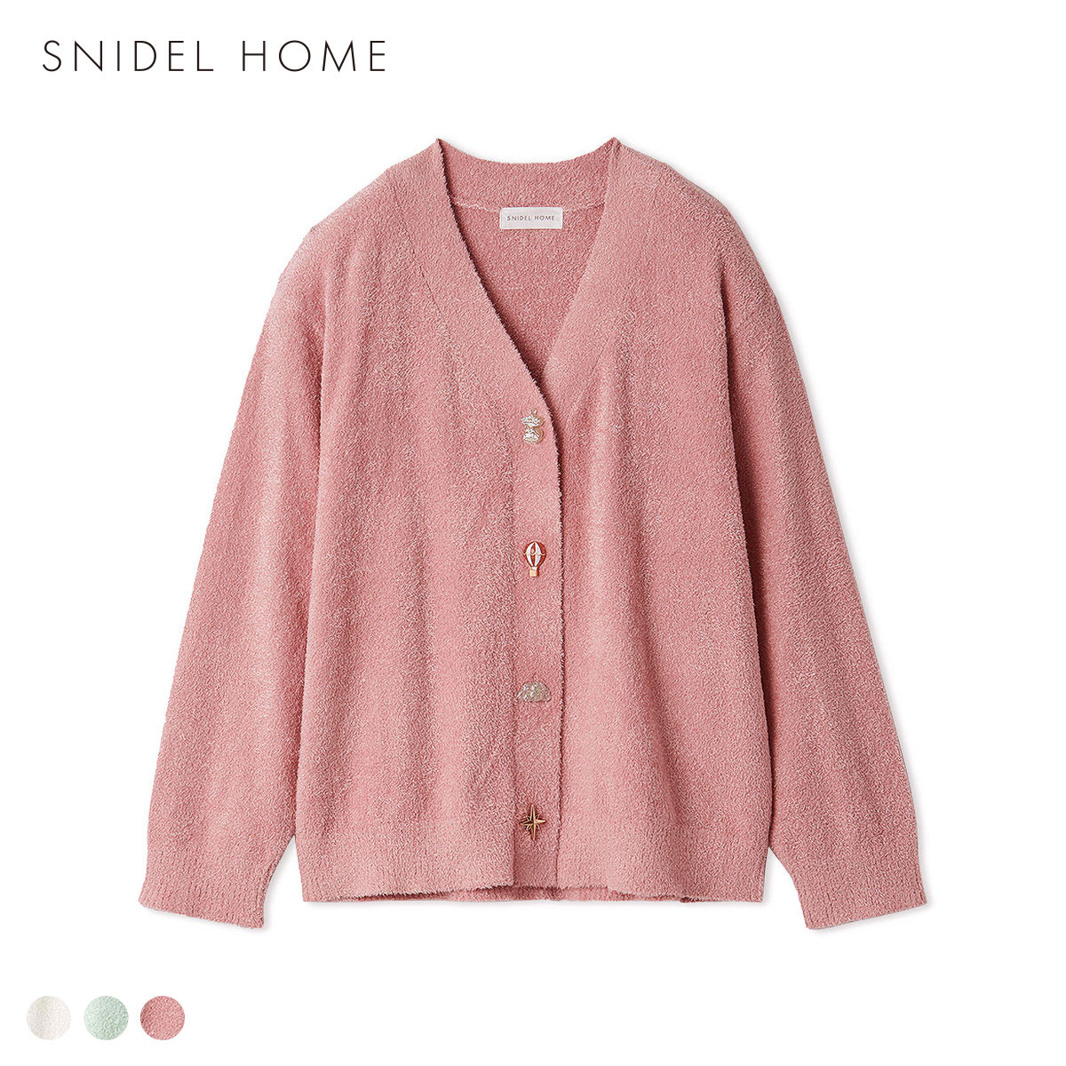スナイデルホーム カルーセル釦カーディガン SNIDEL HOME(PI-ピンク-Free)
