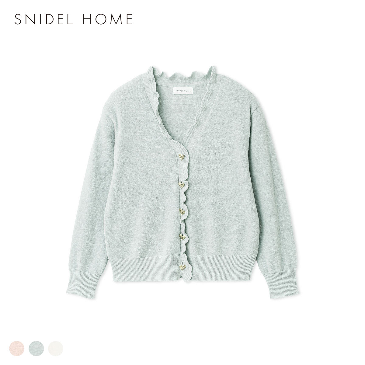 スナイデルホーム ハート釦フリルカーディガン パジャマ ルームウェア SNIDEL HOME(MI-ミント-Free)
