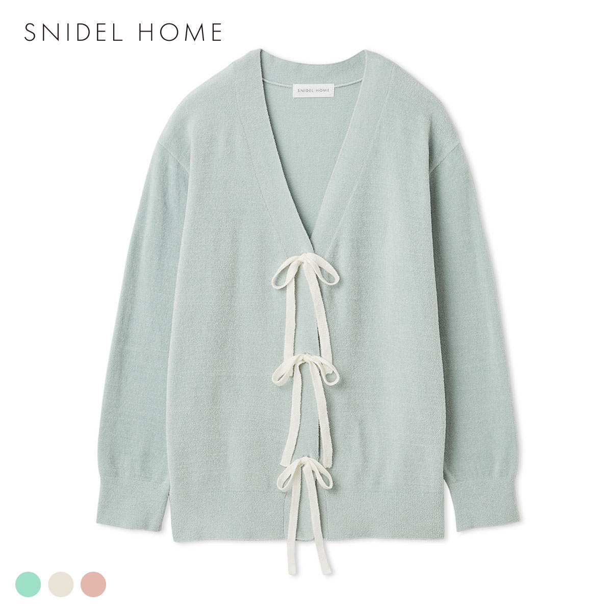 スナイデルホーム リボン釦ニットカーディガン ルームウェア パジャマ SNIDEL HOME(MI-ミント-Free)