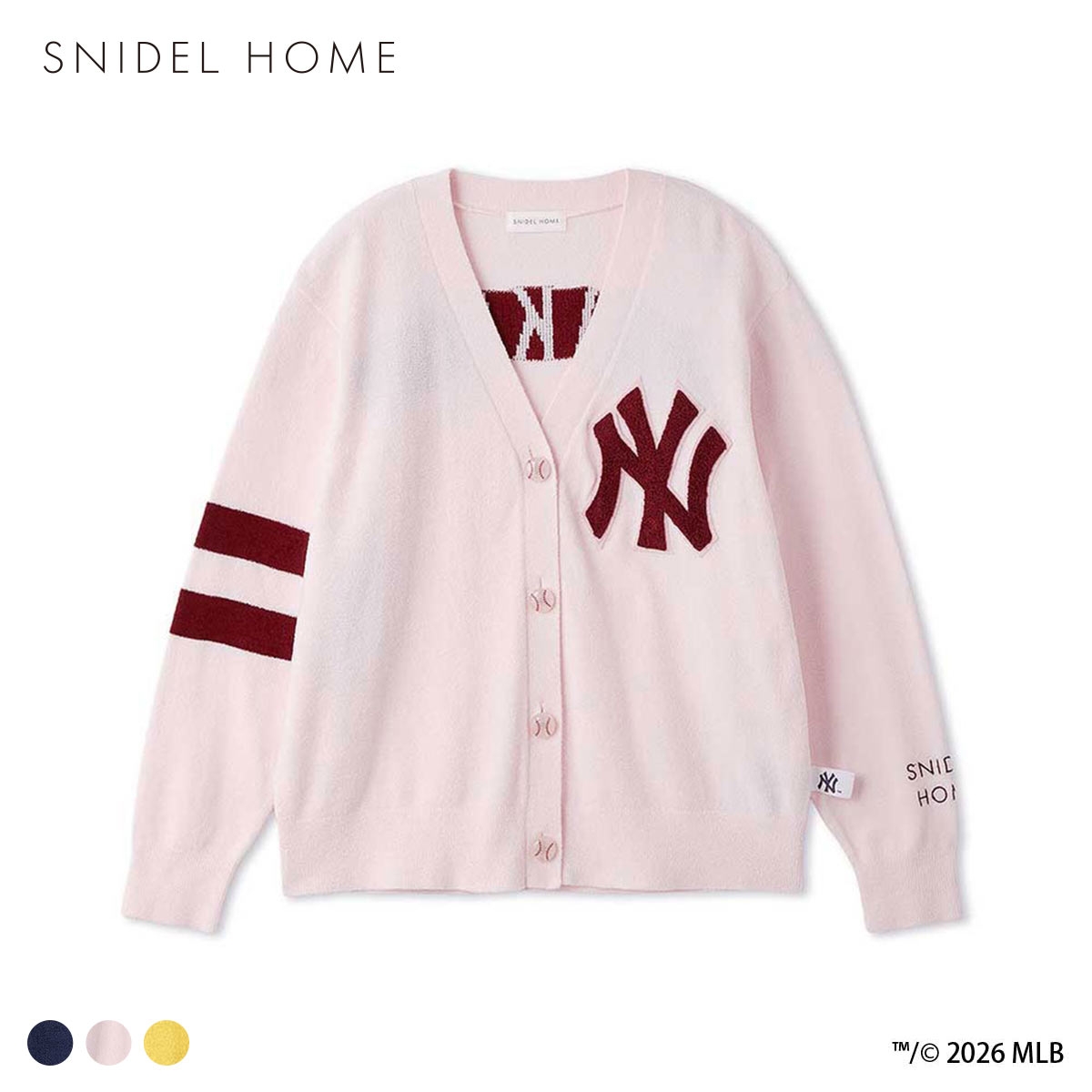 スナイデルホーム MLB ニットカーディガン パジャマ ルームウェア SNIDEL HOME(PI-ピンク-Free)