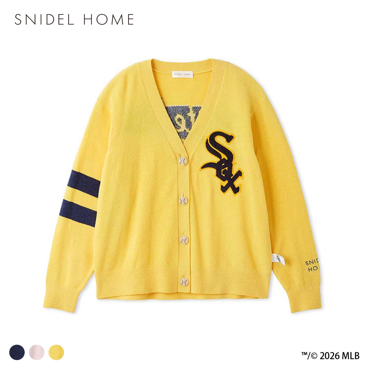 スナイデルホーム MLB ニットカーディガン パジャマ ルームウェア SNIDEL HOME(YE-イエロー-Free)
