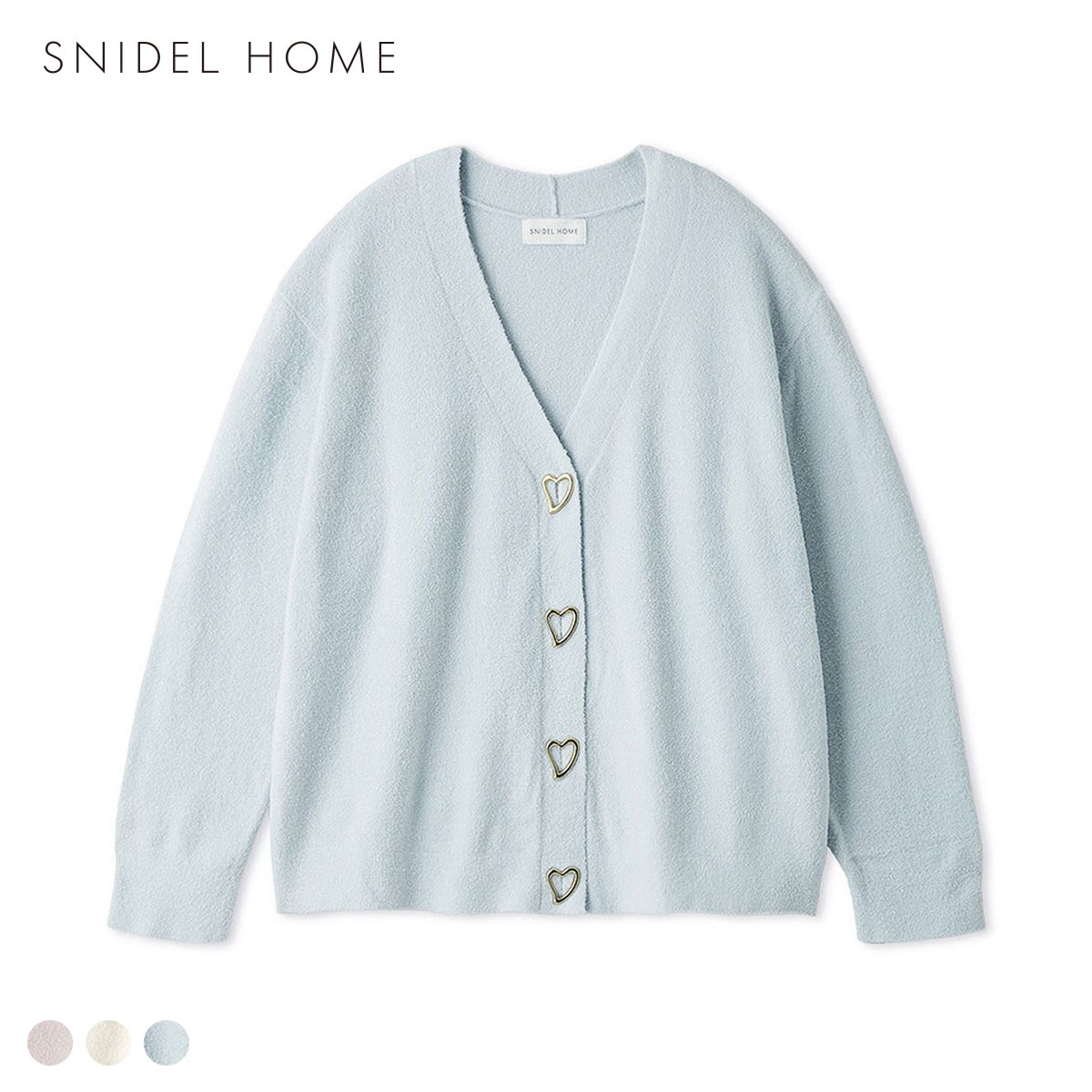 スナイデルホーム CreamyTouch ハートボタンカーディガン パジャマ ルームウェア SNIDEL HOME(SX-サックス-Free)