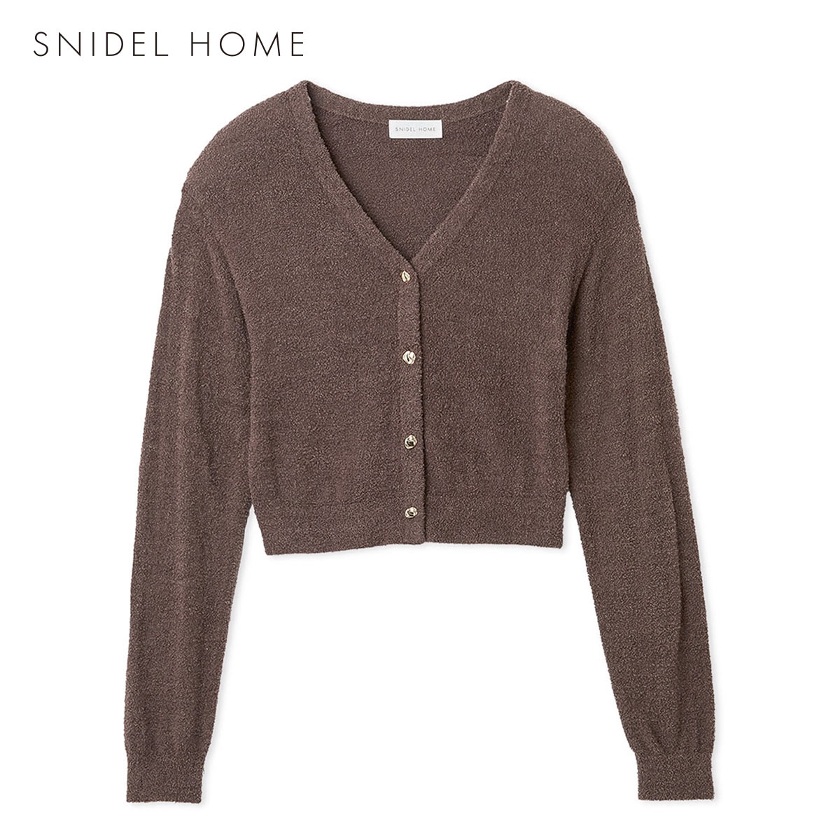 スナイデルホーム 接触冷感 UVカット ニットカーディガン ルームウェア パジャマ SNIDEL HOME(BR-ブラウン-Free)
