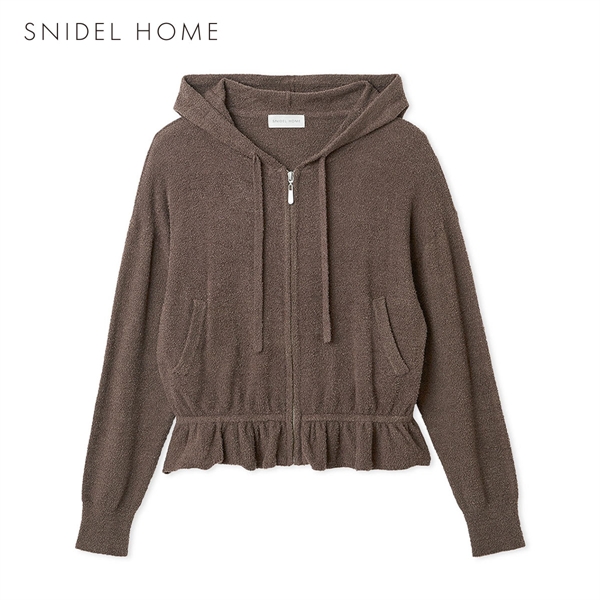 スナイデルホーム 接触冷感 UVカット ニットパーカー ルームウェア パジャマ SNIDEL HOME(BR-ブラウン-Free)