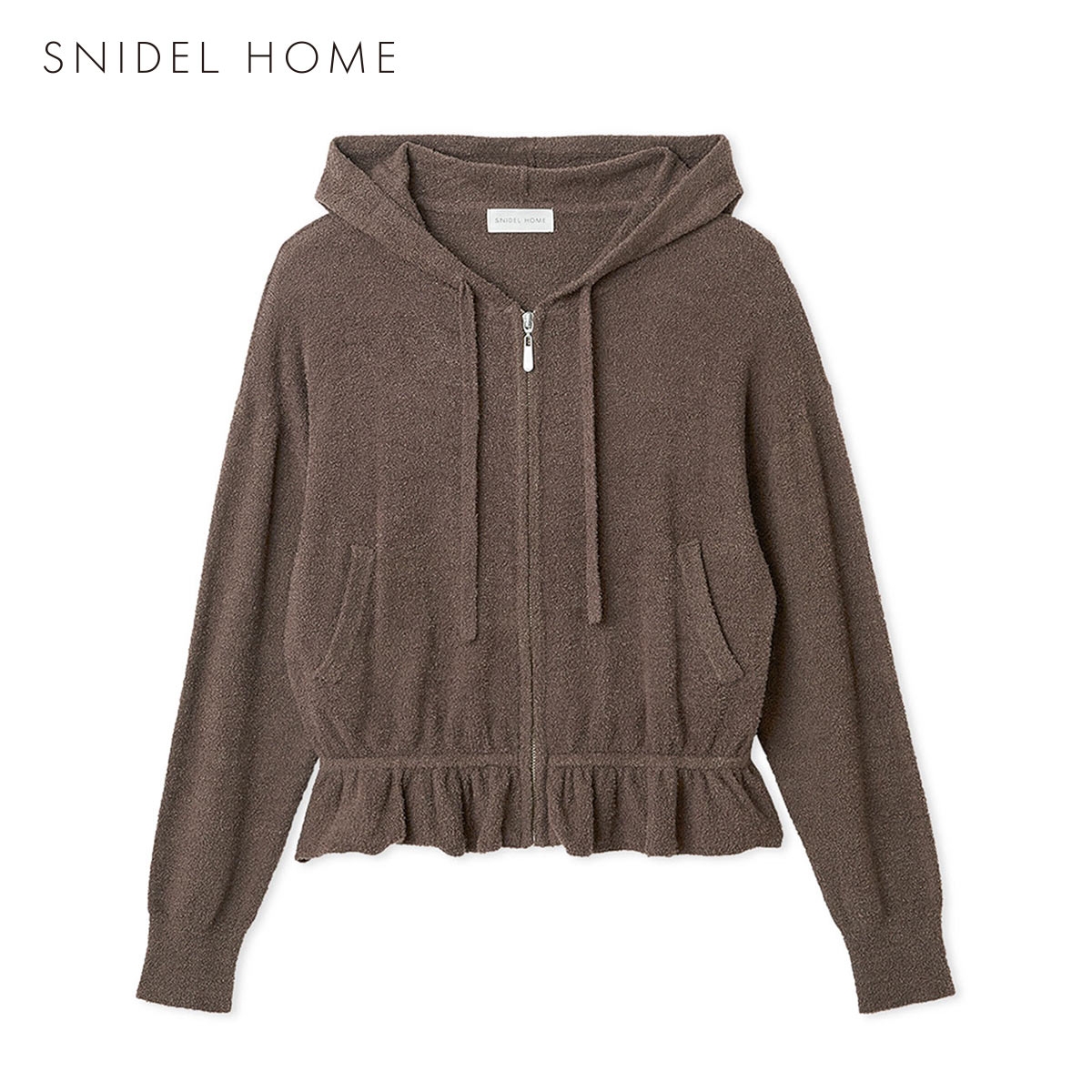 スナイデルホーム 接触冷感 UVカット ニットパーカー ルームウェア パジャマ SNIDEL HOME(BR-ブラウン-Free)