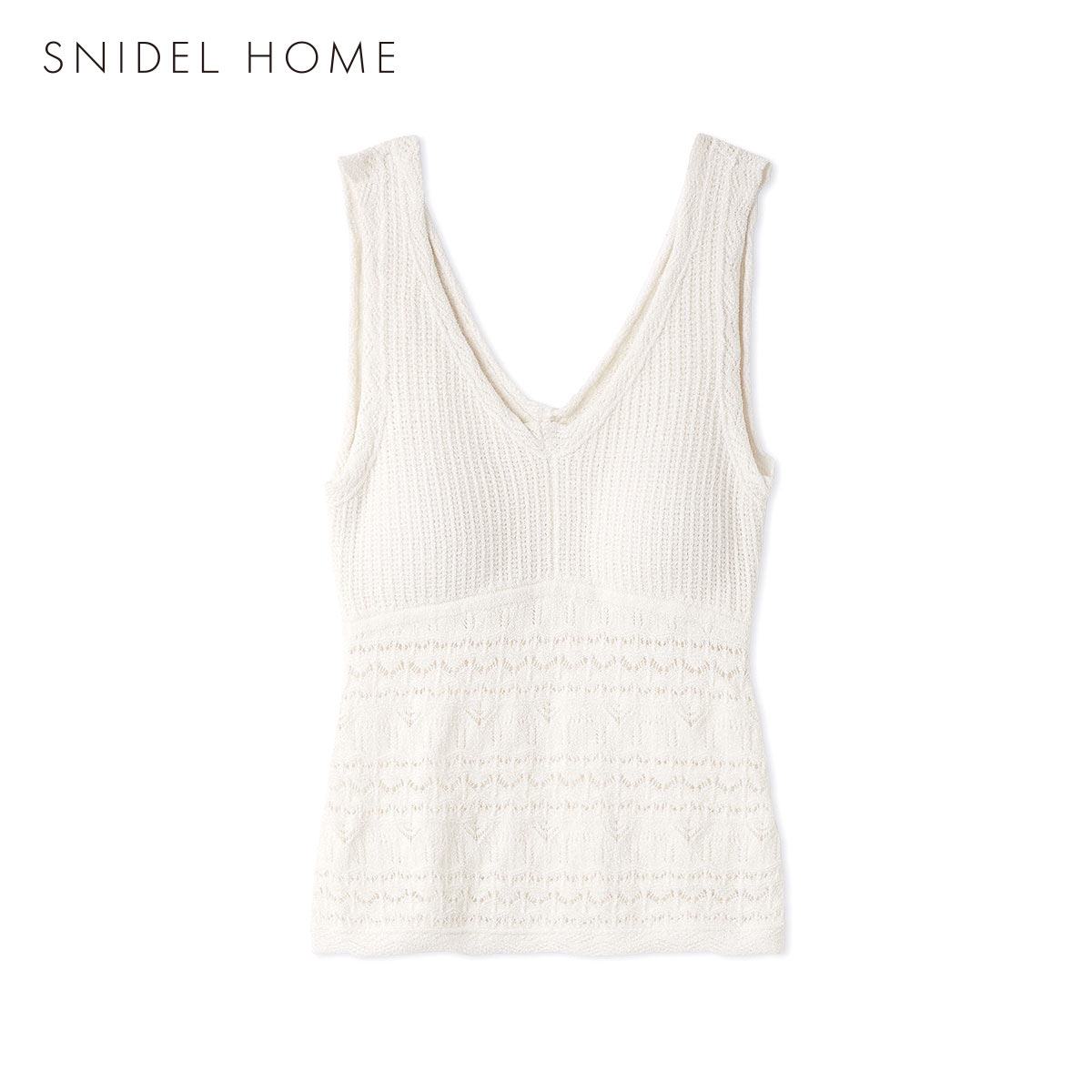 スナイデルホーム クロシェキャミソール カップ付き パッド付き カップイン パジャマ ルームウェア SNIDEL HOME(WH-ホワイト-Free)