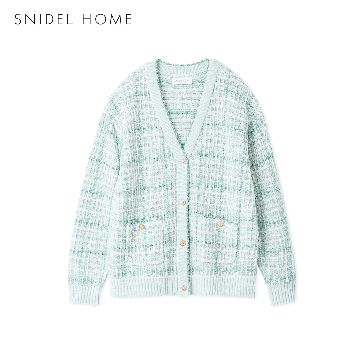 スナイデルホーム ラメツイードカーディガン パジャマ ルームウェア SNIDEL HOME(GR-グリーン-Free)