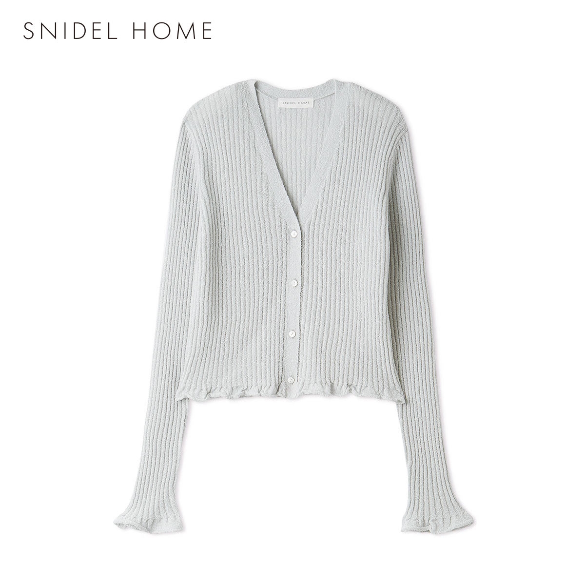 スナイデルホーム ボーダーリブカーディガン パジャマ ルームウェア SNIDEL HOME(SX-サックス-Free)