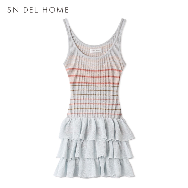 スナイデルホーム ボーダーリブフリルチュニック パジャマ ルームウェア SNIDEL HOME