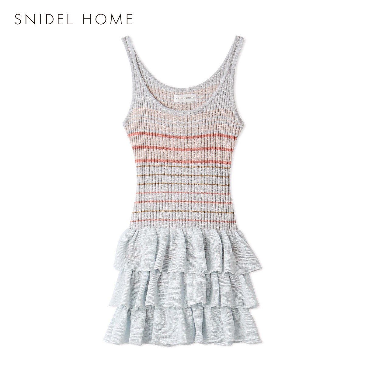 スナイデルホーム ボーダーリブフリルチュニック パジャマ ルームウェア SNIDEL HOME(SX-サックス-Free)