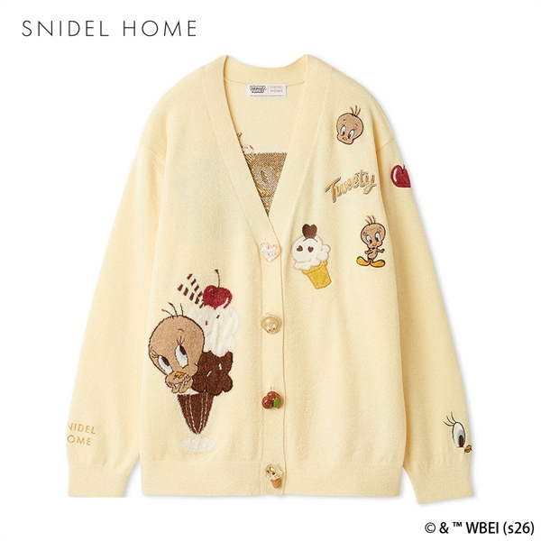 スナイデルホーム Tweety モチーフニットカーディガン ルームウェア パジャマ SNIDEL HOME