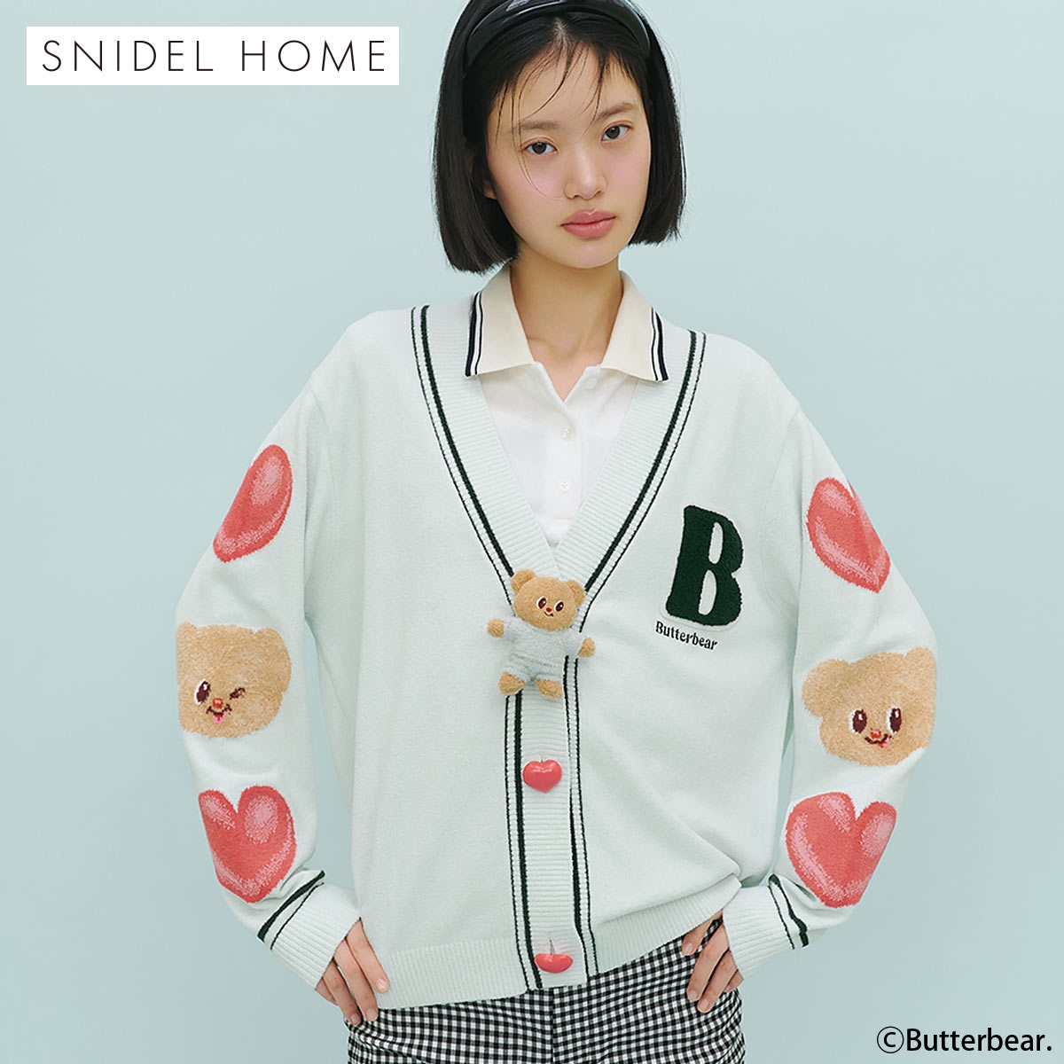 スナイデルホーム BUTTERBEAR ニットカーディガン パジャマ ルームウェア バターベア SNIDEL HOME(MI-ミント-Free)
