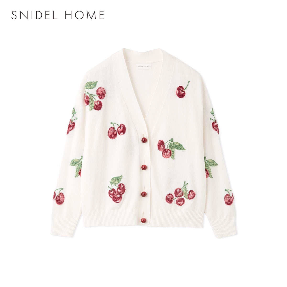 スナイデルホーム チェリージャガードカーディガン ルームウェア パジャマ SNIDEL HOME(WH-ホワイト-Free)