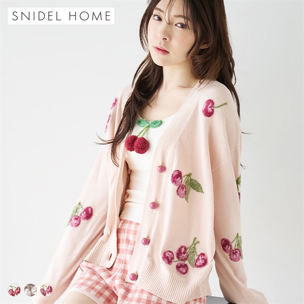 スナイデルホーム チェリージャガードカーディガン ルームウェア パジャマ SNIDEL HOME