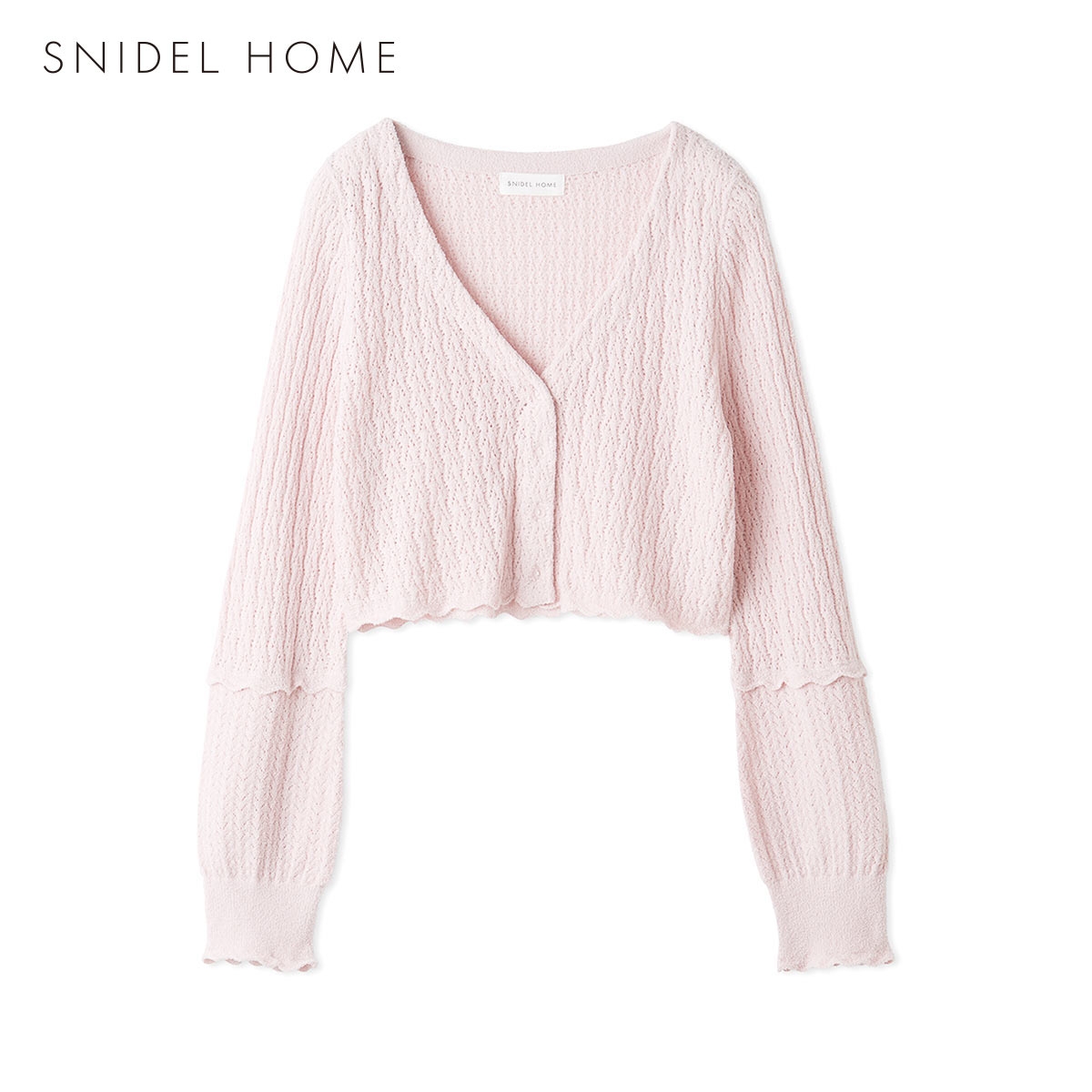 スナイデルホーム クロシェニットカーディガン パジャマ ルームウェア SNIDEL HOME(PI-ピンク-Free)