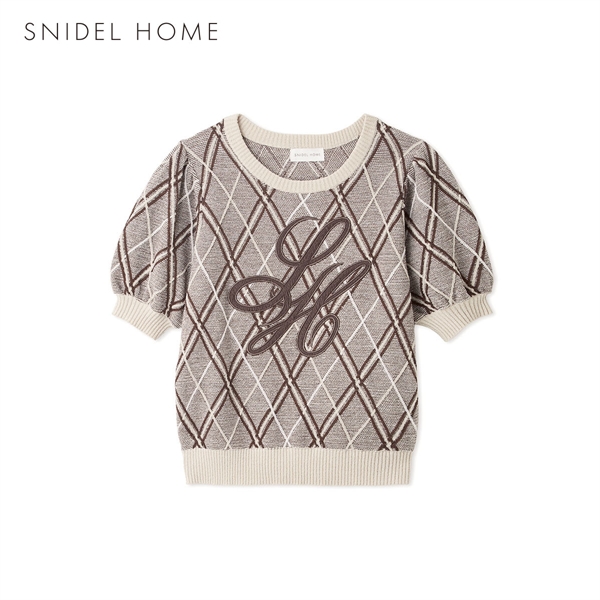 スナイデルホーム ニットチェックロゴプルオーバー パジャマ ルームウェア SNIDEL HOME