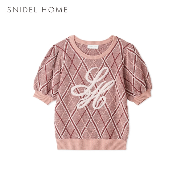 スナイデルホーム ニットチェックロゴプルオーバー パジャマ ルームウェア SNIDEL HOME